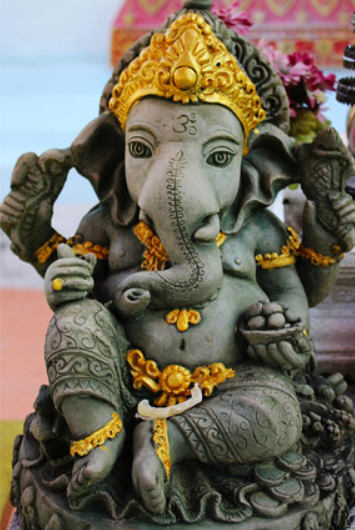 Fiberglass Little Ganesha Statue in Clay Finish