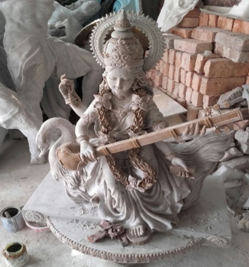 Fiberglass Saraswati Statue-4